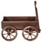 Brown Fir Wood Garden Barrel Planter Wagon with Wheels and Handle